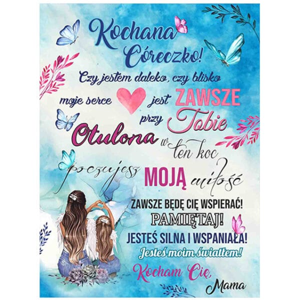 Koc dla córki od mamy "Kochana Córeczko"