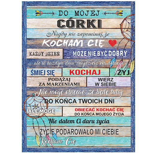 Koc od taty dla córki " Kocham Cię"