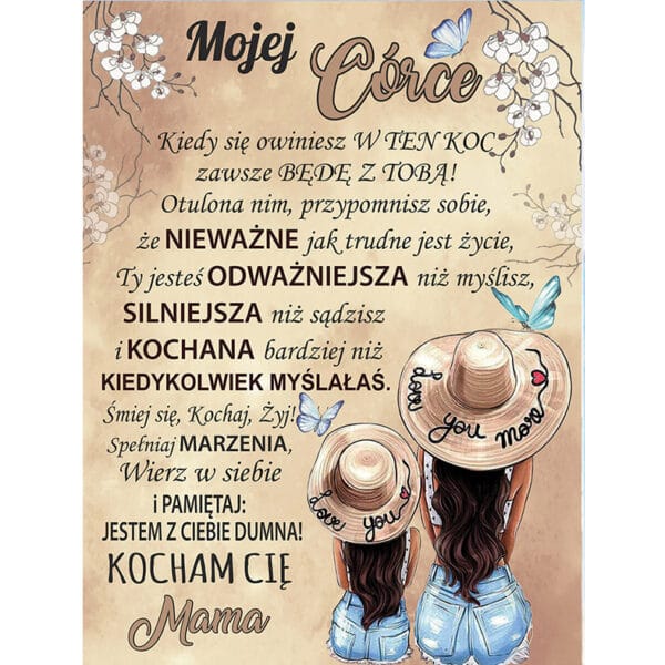 Koc od mamy dla córki "KAPELUSZE"