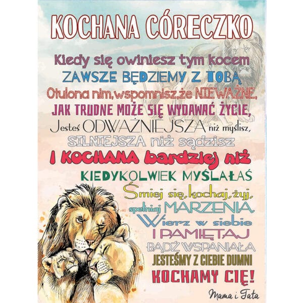 Koc od rodziców dla córki "Lwy"