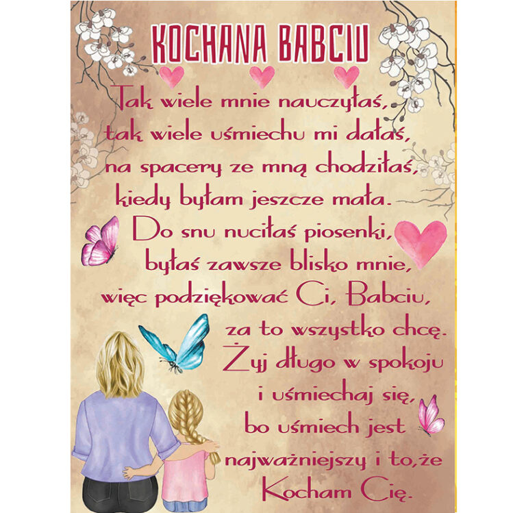 Koc od wnuczki dla Babci " Kochana Babciu"