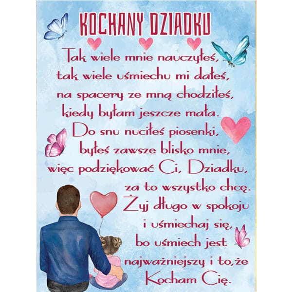Koc od wnuczki dla Dziadka " Kochany Dziadku"