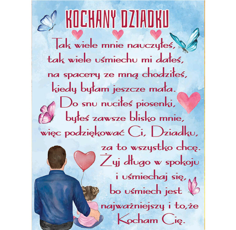 Koc od wnuczki dla Dziadka " Kochany Dziadku"