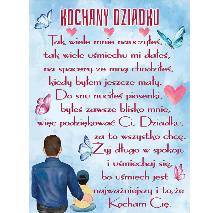 Koc od wnuka dla Dziadka " Kochany Dziadku"
