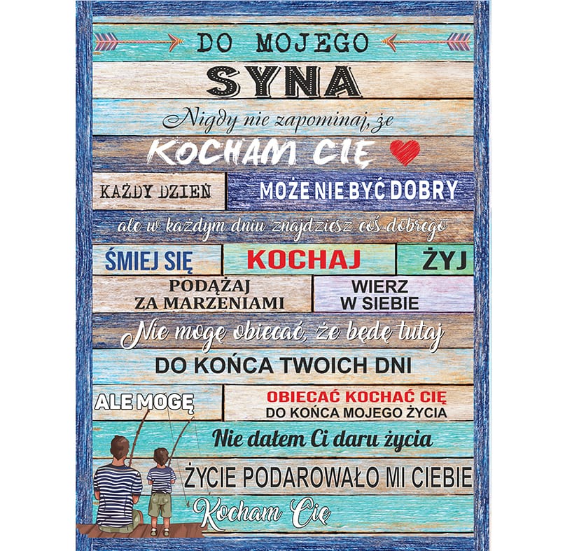 Koc od Taty dla Syna "Wędkarze"